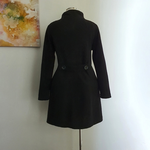 David Lawrence Merino Wool Women's Black Coat with Pockets Size 14 - Picture 3 of 6